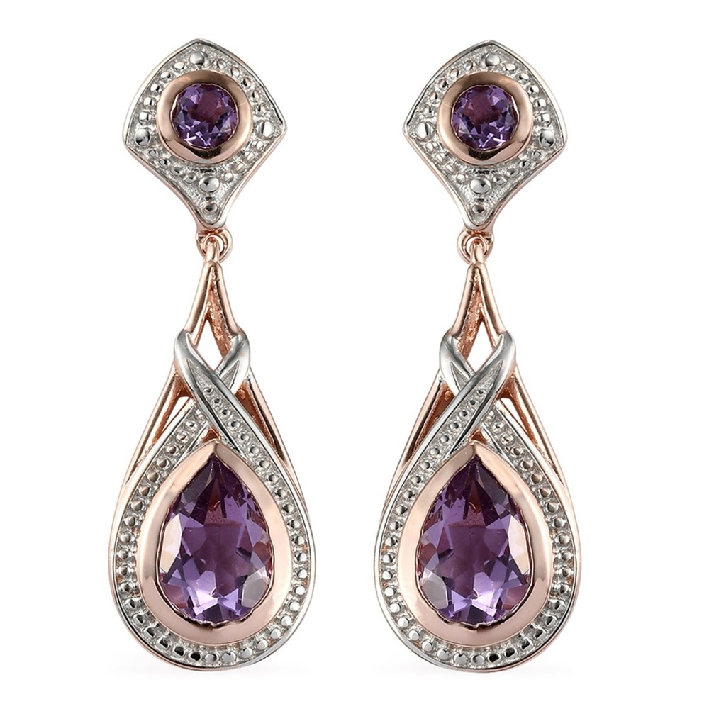 Elegant Rose De France Teardrop Earrings